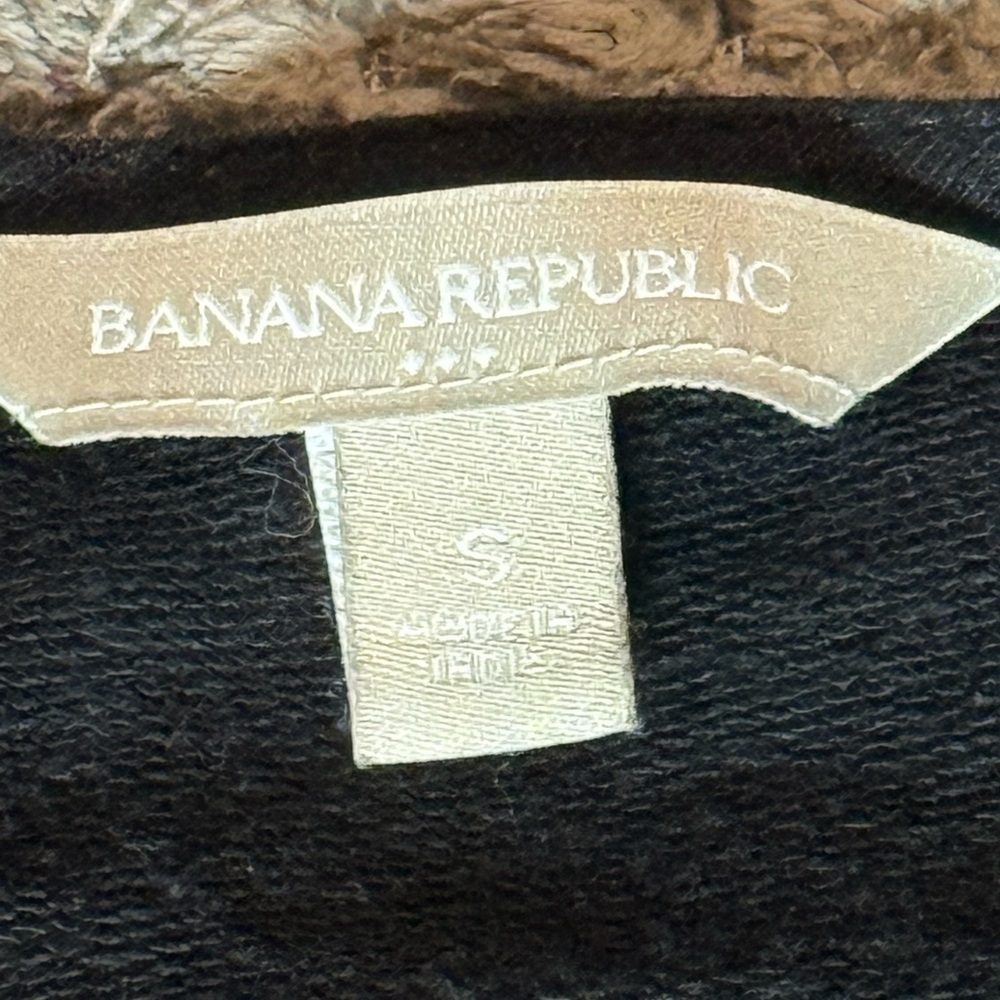 Banana Republic Black Cotton Blend Zippered Moto style jacket, size small - Picture 3 of 11